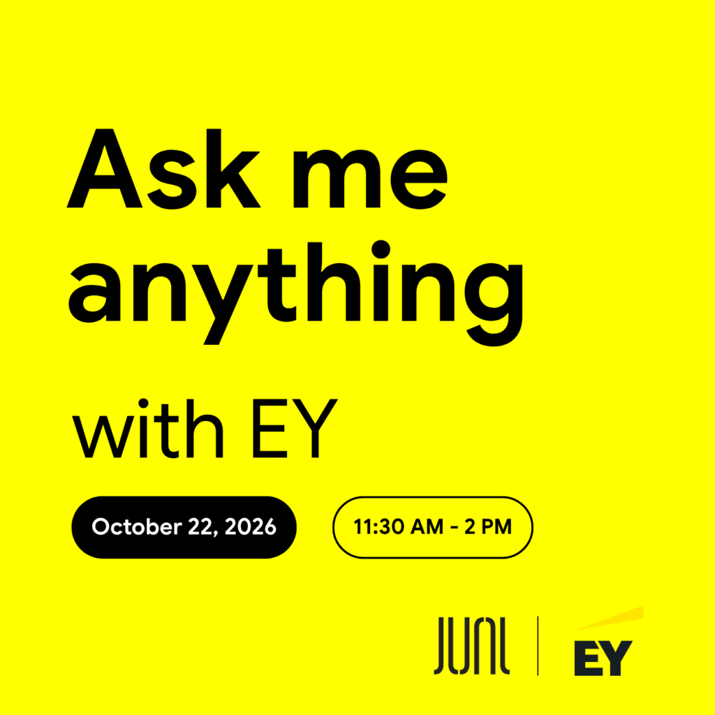 Poster for EY Ask me anything on October 22, 2026.